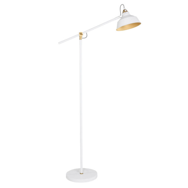 Mexlite Nové staande lamp - verstelbaar - 150 cm hoog - wit met goud