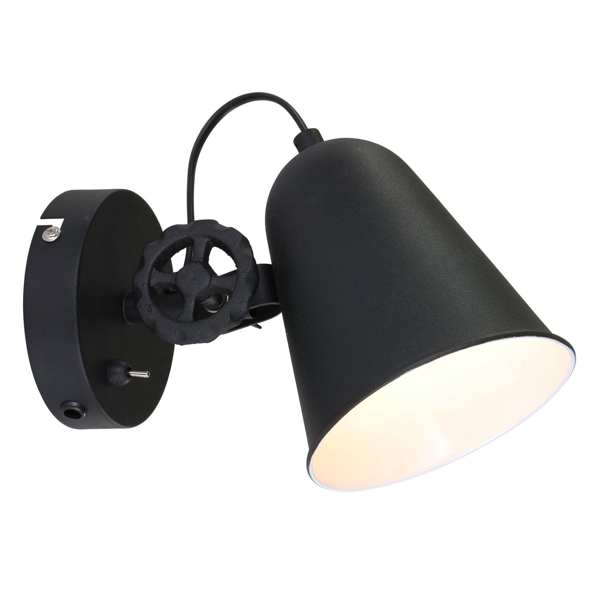 rammelaar Perseus kijken Anne Lighting Dolphin wandlamp – Ø13 cm – zonder stekker – met schakelaar –  matzwart – LP.