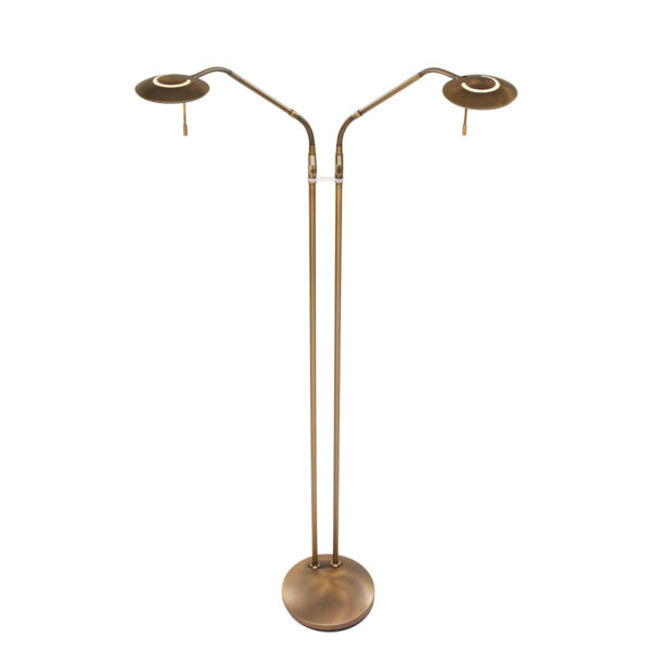 Steinhauer Zenith tweelichts vloerlamp - incl. ingebouwd LED - afzonderlijk dim- en kleurinstelbaar - 142 cm hoog - brons