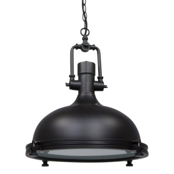 Mexlite Eliga hanglamp - Ø40 cm - afdek glasplaat - E27 - zwart