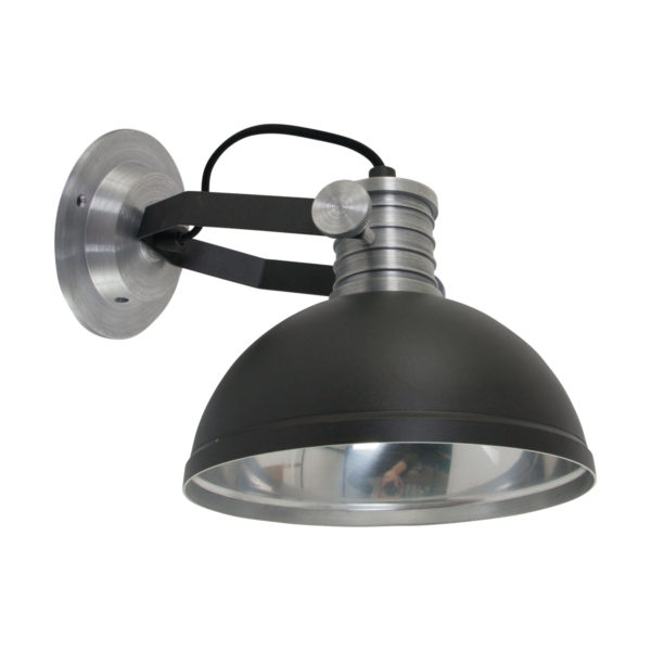 Steinhauer Brooklyn wandspot - industrieël - kap ⌀20 cm - draai- en kantelbaar - zwart