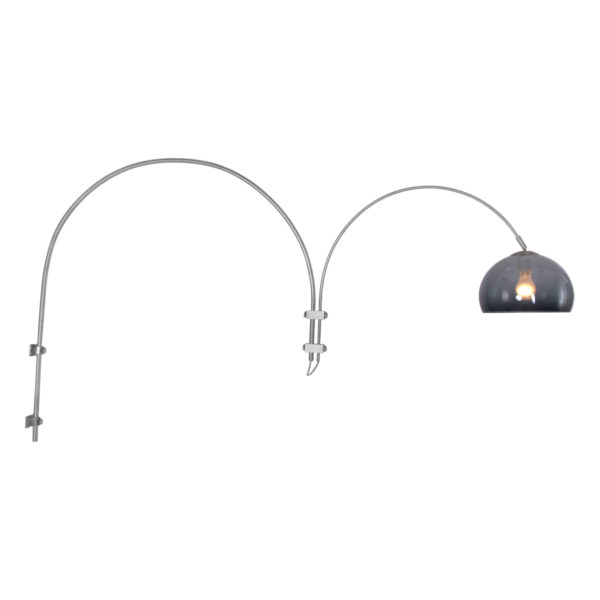 Steinhauer Gramineus wandlamp - dubbele boog - 160 cm diep - kap ⌀32 cm - staal en rookglas