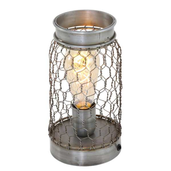 Light & Living Tunas tafellamp - kippengaas - 23 cm hoog - E27 - staal