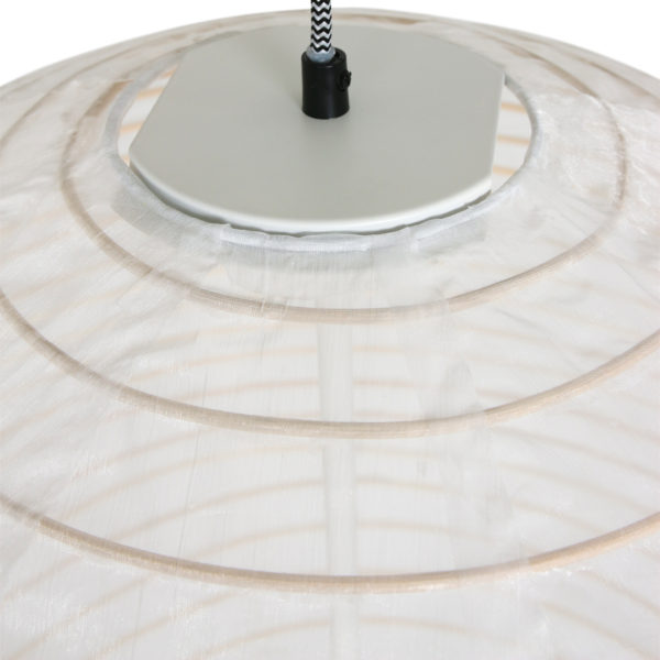 Anne Lighting Bangalore hanglamp - stof - Ø70 cm - in hoogte verstelbaar - E27 - wit linnen - Afbeelding 4