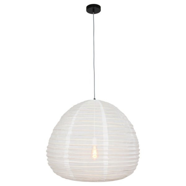 Anne Lighting Bangalore hanglamp - stof - Ø70 cm - in hoogte verstelbaar - E27 - wit linnen