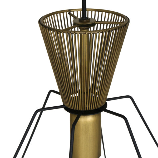 Anne Lighting Lillehamer hanglamp - kooilamp - Ø 38cm - E27 - zwart met goud - Afbeelding 3