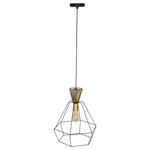 Anne Lighting Lillehamer hanglamp - kooilamp - Ø 38cm - E27 - zwart met goud - Afbeelding 4