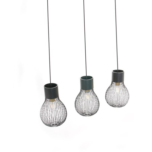 Trio Leuchten Dave hanglamp - drielichts - E27 - in hoogte verstelbaar - 75 cm breed - zwart - Afbeelding 7