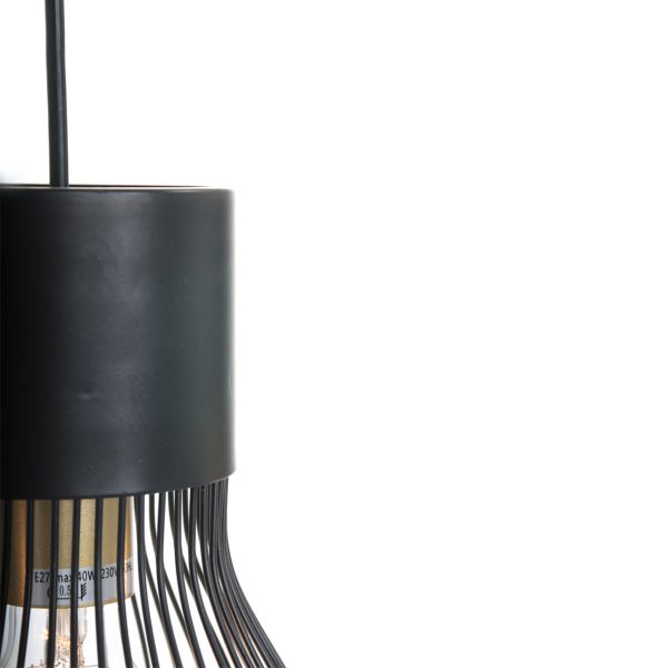 Trio Leuchten Dave hanglamp - drielichts - E27 - in hoogte verstelbaar - 75 cm breed - zwart - Afbeelding 8
