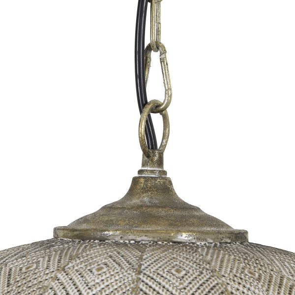Light & Living Lavello hanglamp - oosters met gaatjes - Ø45 cm - metaal grijs - Afbeelding 2