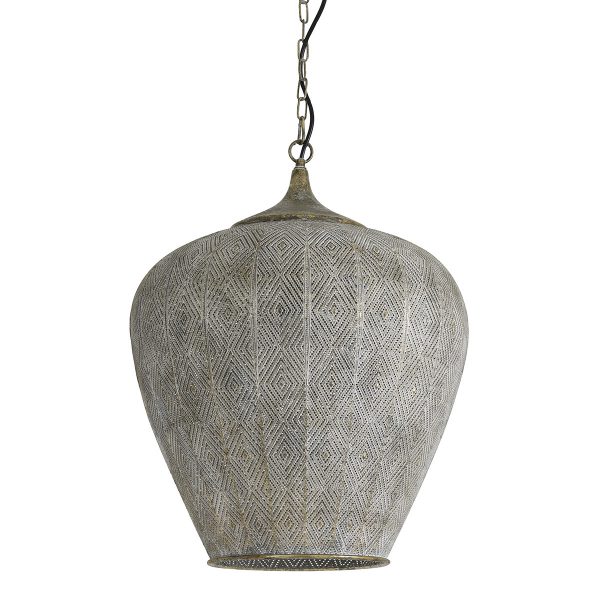 Light & Living Lavello hanglamp - oosters met gaatjes - Ø45 cm - metaal grijs