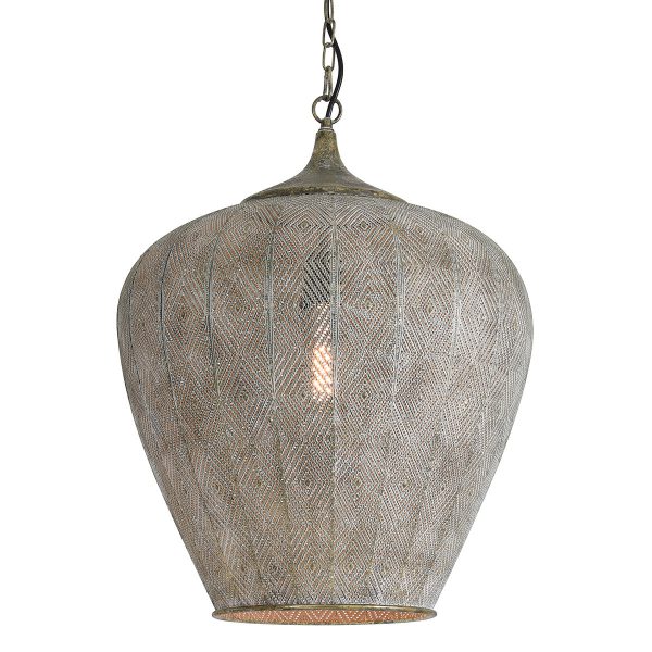 Light & Living Lavello hanglamp - oosters met gaatjes - Ø45 cm - metaal grijs - Afbeelding 4