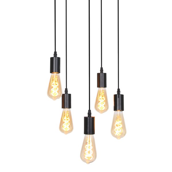 Light & Living Brandon hanglamp - pendellamp - vijflichts - Ø35 cm - in hoogte verstelbaar - mat zwart - Image 3