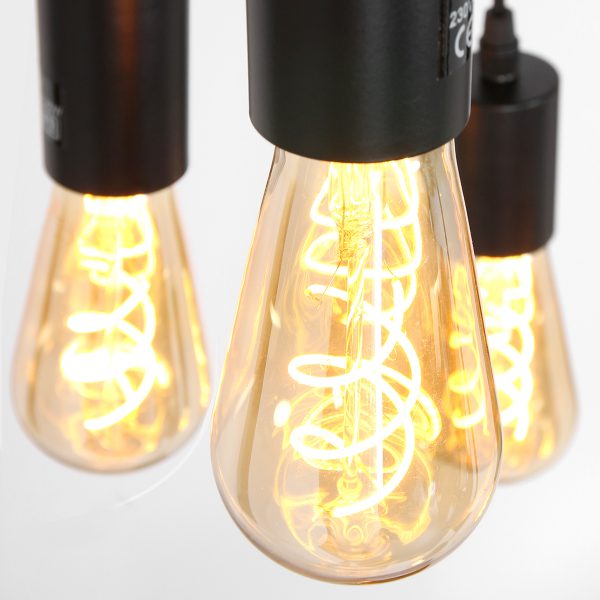 Light & Living Brandon hanglamp - pendellamp - vijflichts - Ø35 cm - in hoogte verstelbaar - mat zwart - Image 4