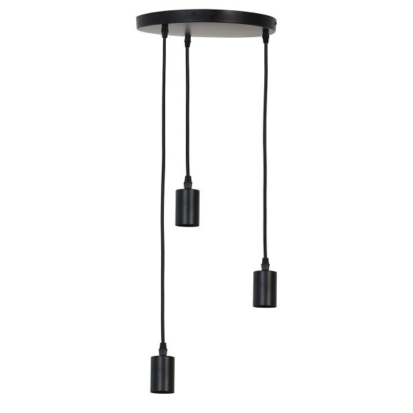Light & Living Brandon hanglamp - pendellamp - drielichts - Ø30 cm - in hoogte verstelbaar - mat zwart