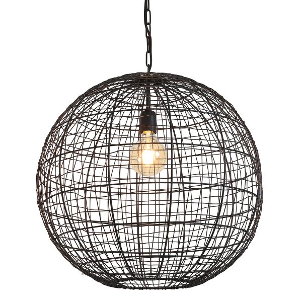 Light & Living Mirana hanglamp - draad - ⌀55 cm - in hoogte verstelbaar - zwart