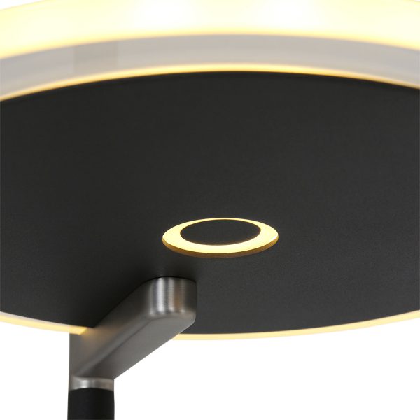 Steinhauer Turound vloerlamp - uplight - leesarm - dimbaar - zwart met glas - Afbeelding 8