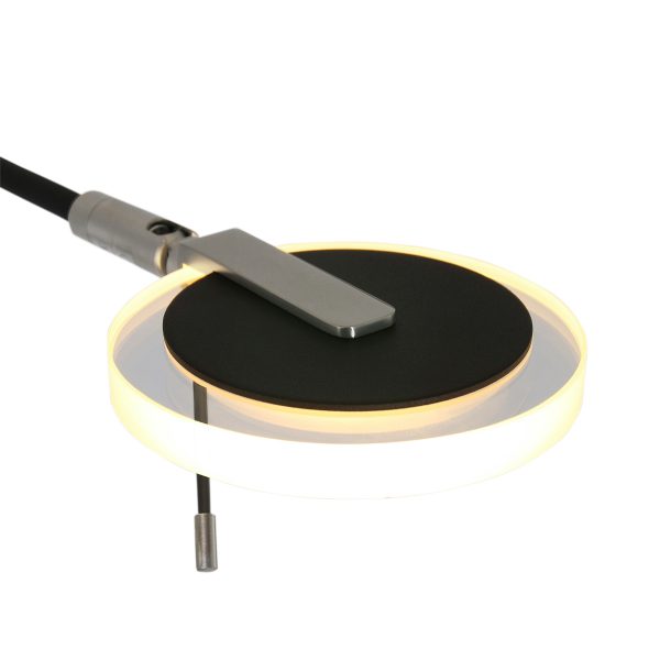Steinhauer Turound vloerlamp - uplight - leesarm - dimbaar - zwart met glas - Afbeelding 9
