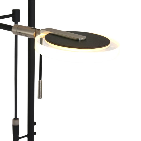Steinhauer Turound vloerlamp - uplight - leesarm - dimbaar - zwart met glas - Afbeelding 4