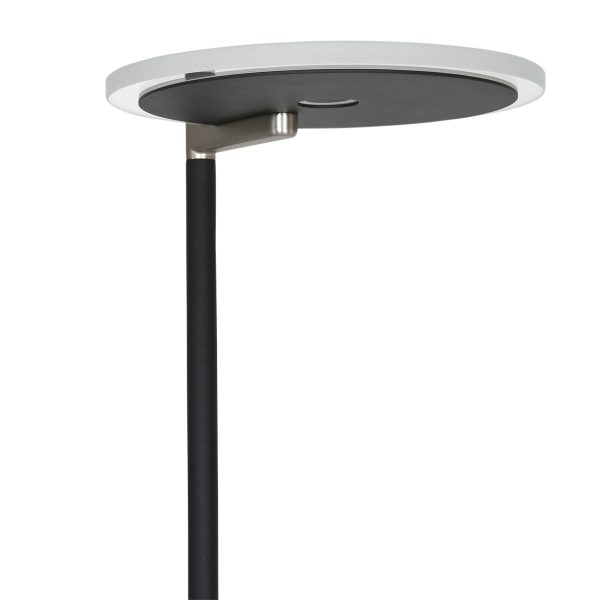 Steinhauer Turound vloerlamp - uplight - leesarm - dimbaar - zwart met glas - Afbeelding 5