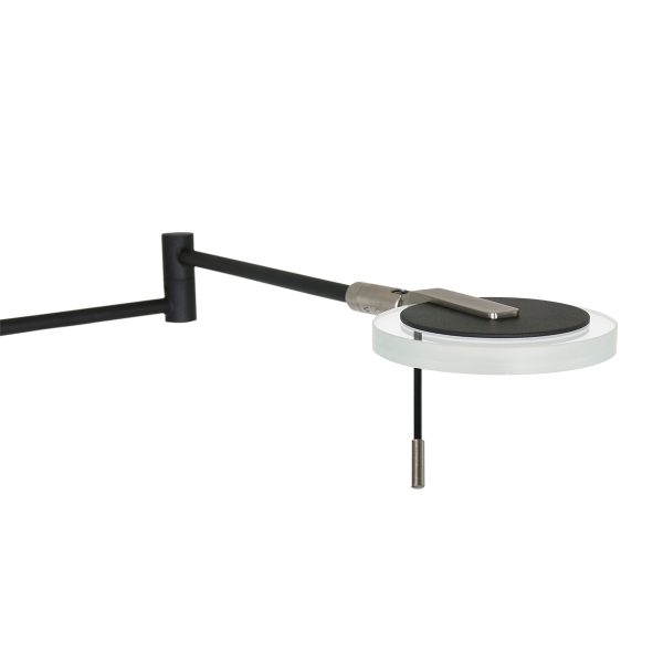 Steinhauer Turound vloerlamp - uplight - leesarm - dimbaar - zwart met glas - Afbeelding 6