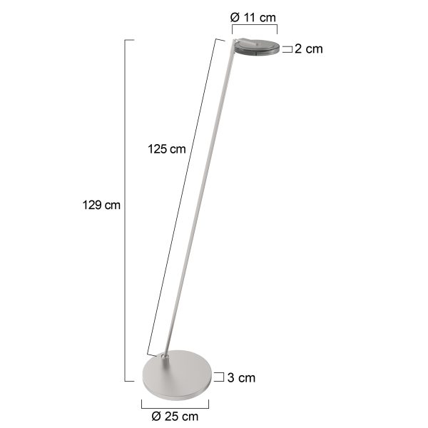 Steinhauer Turound vloerlamp - dimbaar - 129cm hoog - staal met donker glas - Afbeelding 6
