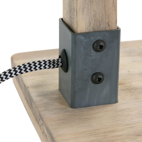 Mexlite Gearwood tafellamp - 50cm hoog - kantelbaar - draaibaar - hout met grijs - Image 8