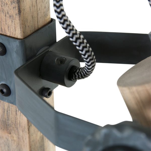 Mexlite Gearwood tafellamp - 50cm hoog - kantelbaar - draaibaar - hout met grijs - Image 4