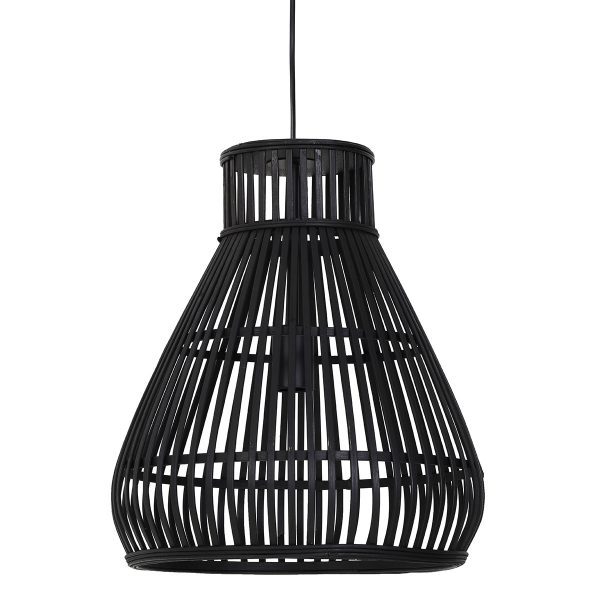 Light & Living Timaka hanglamp - draadlamp - hout - Ø35 cm - zwart