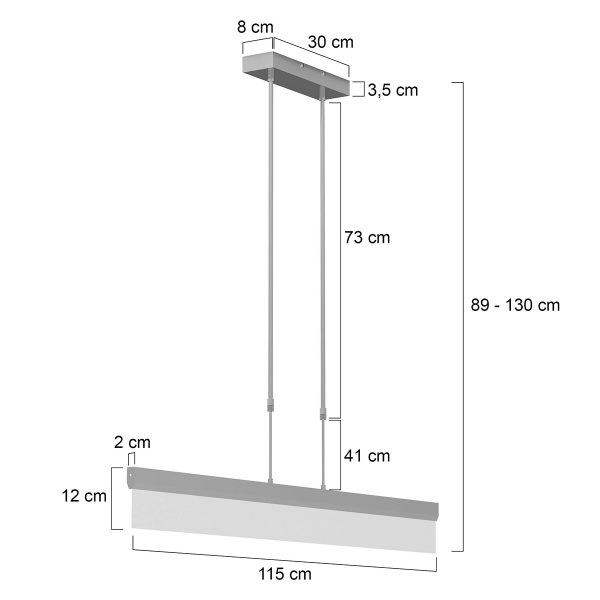 Steinhauer Atletiche hanglamp - 115 cm lang - boven- en onderverlichting - afzonderlijk dimbaar - staal - Afbeelding 7