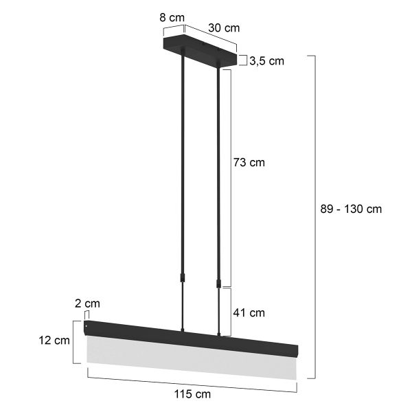 Steinhauer Atletiche hanglamp - 115 cm lang - boven- en onderverlichting - afzonderlijk dimbaar - zwart - Image 7