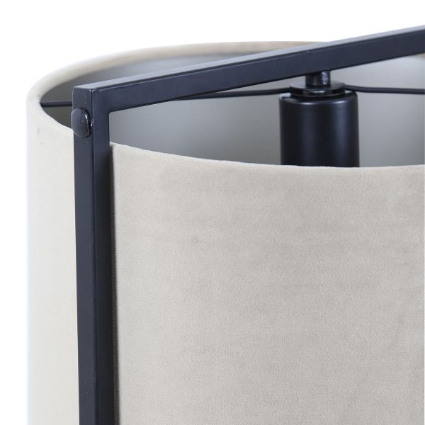 Light & Living Santos staande schemerlamp - 130 hoog - zwart frame - beige kap - Afbeelding 3
