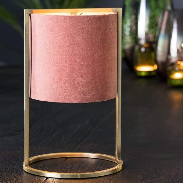 Light & Living Santos schemerlamp - 35cm hoog - E27 - oudroze - Afbeelding 3