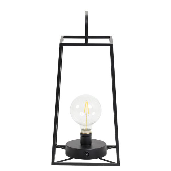 Light & Living Fauve tafellamp - lantaarn zonder snoer - 36 cm hoog - incl. LED - zwart - Afbeelding 3