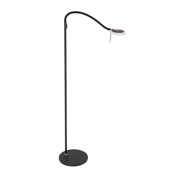 Steinhauer Turound staande lamp - leeslamp - buigbare leesarm - incl. LED - dimmer - zwart met transparant glas - Afbeelding 8