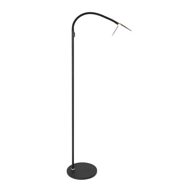 Steinhauer Turound staande lamp - leeslamp - buigbare leesarm - incl. LED - dimmer - zwart met transparant glas - Afbeelding 14