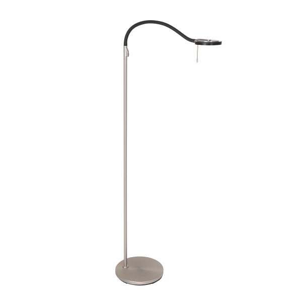 Steinhauer Turound staande lamp - leeslamp - buigbare leesarm - incl. LED - dimmer - staal met zwart glas - Image 8