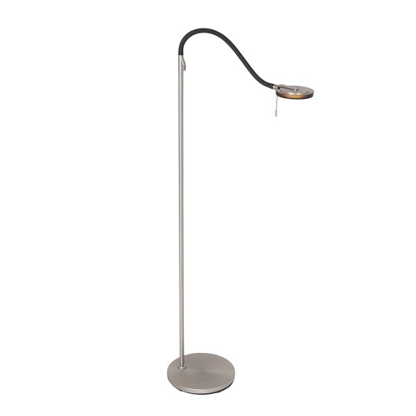 Steinhauer Turound staande lamp - leeslamp - buigbare leesarm - incl. LED - dimmer - staal met zwart glas - Image 14