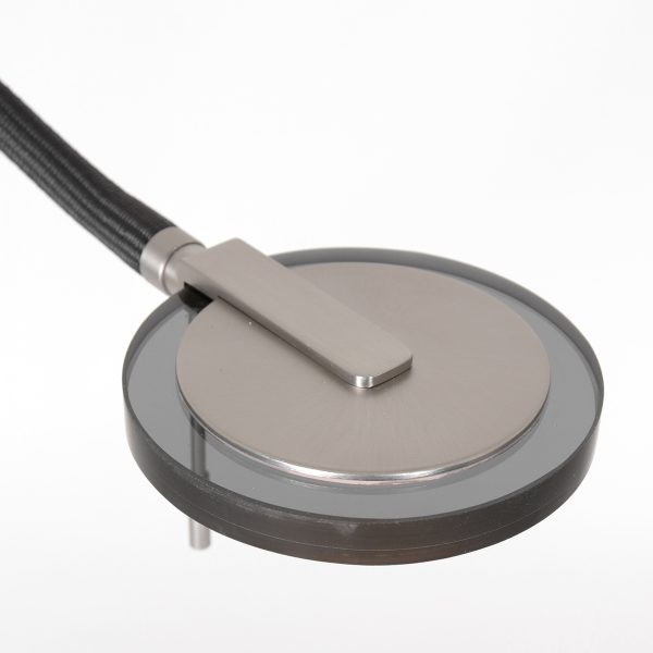 Steinhauer Turound staande lamp - leeslamp - buigbare leesarm - incl. LED - dimmer - staal met zwart glas - Image 4