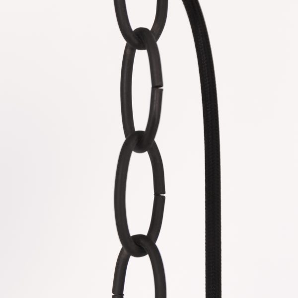 Mexlite Gearwood hanglamp - industrieel - kap Ø50 cm - E27 - houten details - antraciet - Afbeelding 11