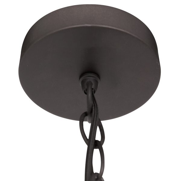 Mexlite Gearwood hanglamp - industrieel - kap Ø50 cm - E27 - houten details - antraciet - Afbeelding 12