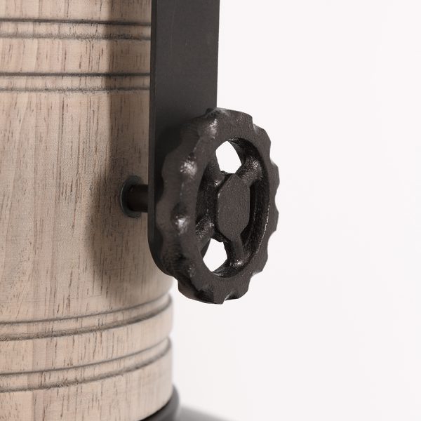 Mexlite Gearwood hanglamp - industrieel - kap Ø50 cm - E27 - houten details - antraciet - Afbeelding 6