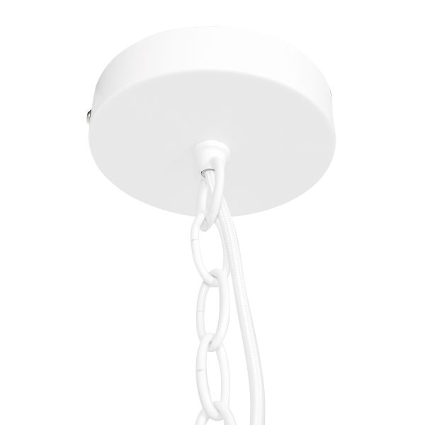 Mexlite Gearwood hanglamp - Scandinavisch - kap Ø50 cm - E27 - houten details - wit - Image 11