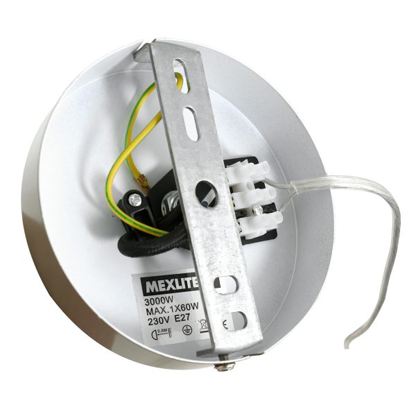 Mexlite Gearwood hanglamp - Scandinavisch - kap Ø50 cm - E27 - houten details - wit - Image 12