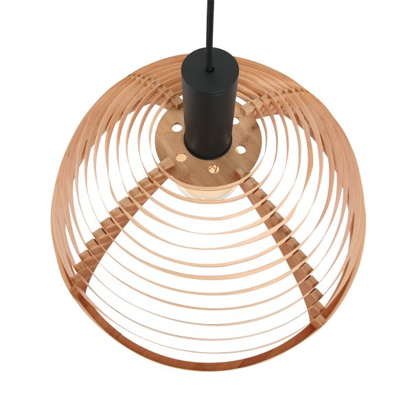 Steinhauer Veneer hanglamp - beuken ringen - kap Ø 50 cm - E27 - bruin - Image 9