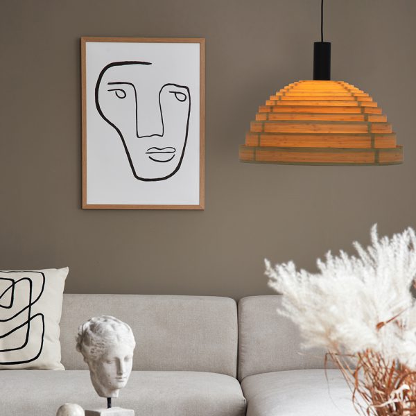 Steinhauer Veneer hanglamp - beuken ringen - kap Ø 50 cm - E27 - bruin - Image 4