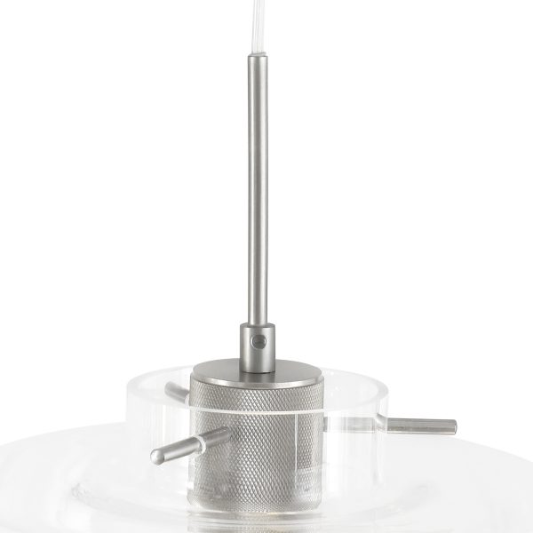 Steinhauer Glass light hanglamp - drielichts - glazen kap - 110 cm breed - in hoogte verstelbaar - E27 - staal - Afbeelding 4