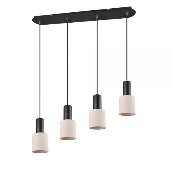 Trio Leuchten Wailer hanglamp - vierlichts - 80 cm breed - 4x GU10 - in hoogte verstelbaar - zwart - Afbeelding 4