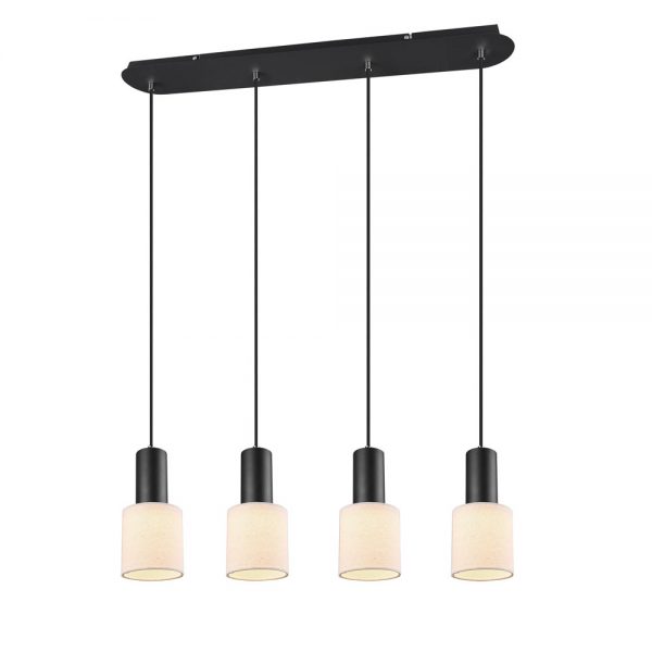 Trio Leuchten Wailer hanglamp - vierlichts - 80 cm breed - 4x GU10 - in hoogte verstelbaar - zwart