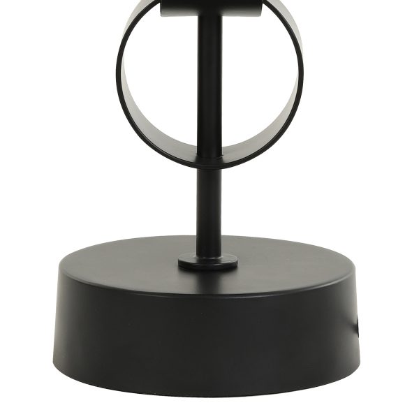 Light & Living Circulum tafellamp - met witte kap - 61 cm hoog - E27 - zwart - Afbeelding 4